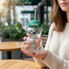 Starbucks Barista Bear Cup Limited Edition Glass Cup Xmas gift 500ml 2026