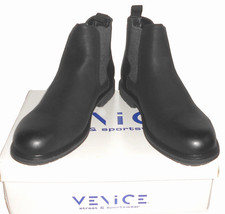 VENICE HERREN BOOTS STIEFEL Gr.44 BIKER CHELSEA BOOTS SCHUHE SCHWARZ BLACK Neu