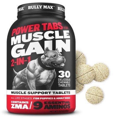 Bully Max 2-in-1 Muscle Builder Chewable Tablets for Dogs - Puppy & Dog Vitamins