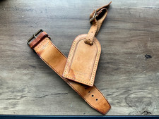 Vtg. Authentic Louis Vuitton Leather Luggage Tag Set