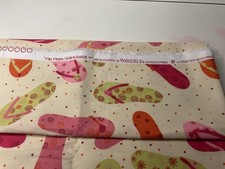 Waverly sun n shade Flip Flops fabric colorful yellow background 1 yard 54 wide