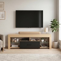 Homcom TV Schrank Lowboard Mit Verstellbaren GlasböDen FüR Fernseher Bis 65 Zoll
