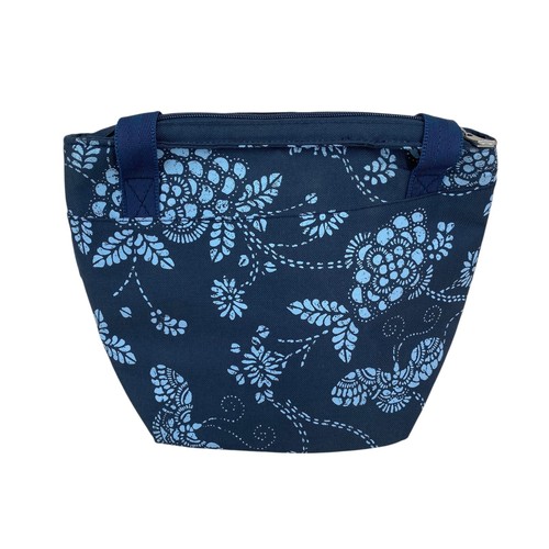 Columbia Wide Mouth Lunch Bag Pack Blue Floral Insulated Leak Proof Zip Pocket - Picture 2 of 11