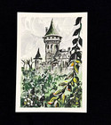 ACEO Art - Medieval Castle, Fantasy, Landscape - Acrylic 2.5x3.5 by M.A.R — photo 1