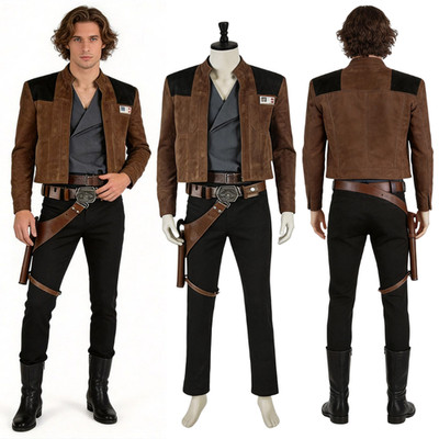Han Solo Cosplay Costume Halloween Carnival Han Solo Jacket Top Pants fullset