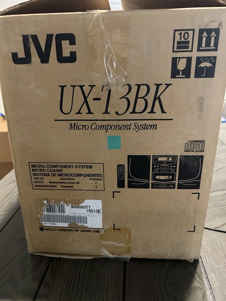 Sistema de componentes compactos JVC UX-T3BK cubierta de cinta FM/AM funciona reproductor de CD no Foto 3 de 4