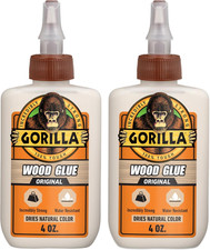 Gorilla Wood Glue, Natural Wood Color, 4 Ounce Bottle Pack of 2 - Water Resist