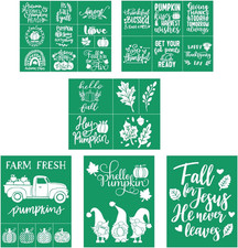 DGAGA 6PCS Fall Silk Screen Stencils Reusable Self Adhesive Chalk Mesh Stencils