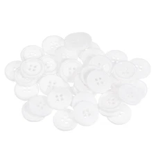 100pcs 32L Sewing Buttons 3/4" Resin Round Flat 4-Hole Craft Buttons, White