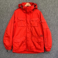 Giacca snowboard uomo Surfanic taglia media Ercole rosso check cappuccio impermeabile ottime condizioni