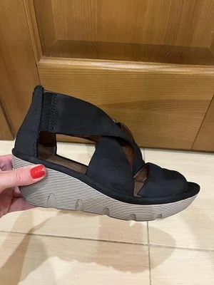 Women Clarks Heels Black Leather 36 #7BIH - Bild 1 von 4