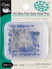 Ultra-Fine Glass Head Pins Size 22 150/Pkg