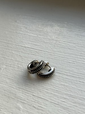 Damen Zina 925 Sterling Silber 1/2'' Huggie Creolen mit Seil Design 