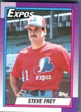 1990 Topps Steve Frey #91 RC Rookie Montreal Expos MLB Baseball Card Pitcher P. rookie card picture