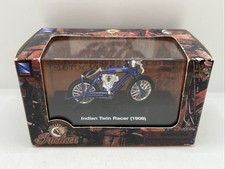 New Ray Toys Indian Twin Racer 1908 Blue Motorcycle Die Cast Replica 1:32
