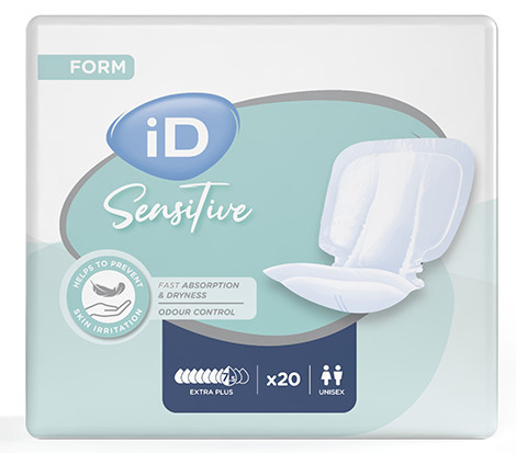 20 x iD Sensitive Form Extra Plus | Adult Incontinence Pads | 1 Pack of 20