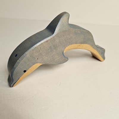 Wooden Dolphin Figure Handcrafted Holztiger Montessori Ocean Animal Toy Wood