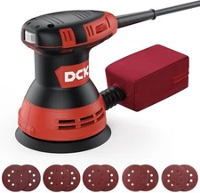 DCK Random Orbital Sander, 3.0 AMP Corded Palm Sander, 6 Speeds Max 12,000 OPM