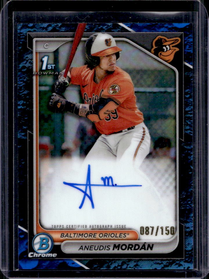 2024 Bowman Aneudis Mordan Chrome Auto Blue Lunar Refractor 1st #87/150