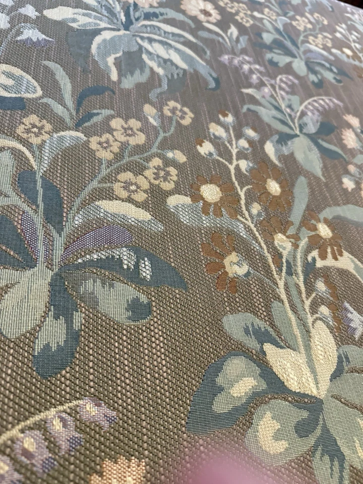VTG Floral Jacquard Tapestry Heavy Upholstery Brown Fabric MCM Style 5.5 yd x 56 - Image 3 of 4