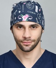 Soft Cotton Tie-Back Scrub Cap with Sweatband - Comfortable Unisex Headwear