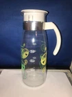 Vintage Lemon Lime Refrigerator GLASS Pitcher Carafe 1 Qt