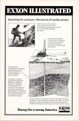 Exxon 1978 Original Print Ad Uranium Nuclear Power Energy America