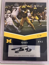 2024 OnIt Athlete TJ Guy Michigan Football Signature Series On-Card Auto #9/50