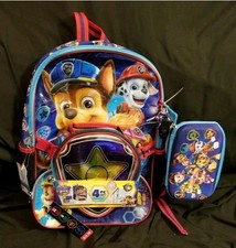 New Paw Patrol Movie School Backpack Lunch Box Book Bag 4 Piece SET Kids Gift BM