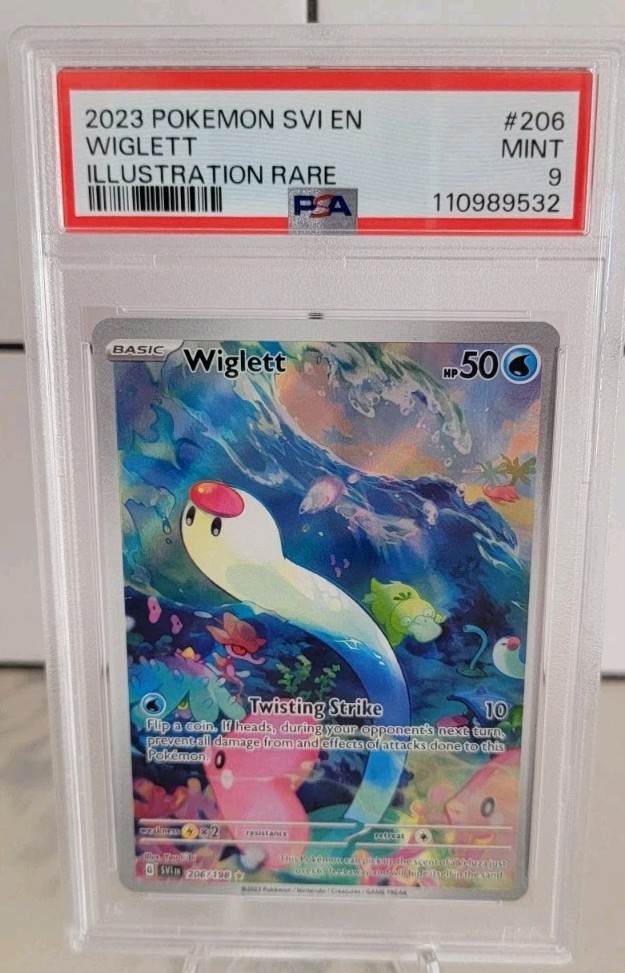 Pokémon Wiglett Scarlet & Violet Illustration Rare #206 PSA 9 MINT