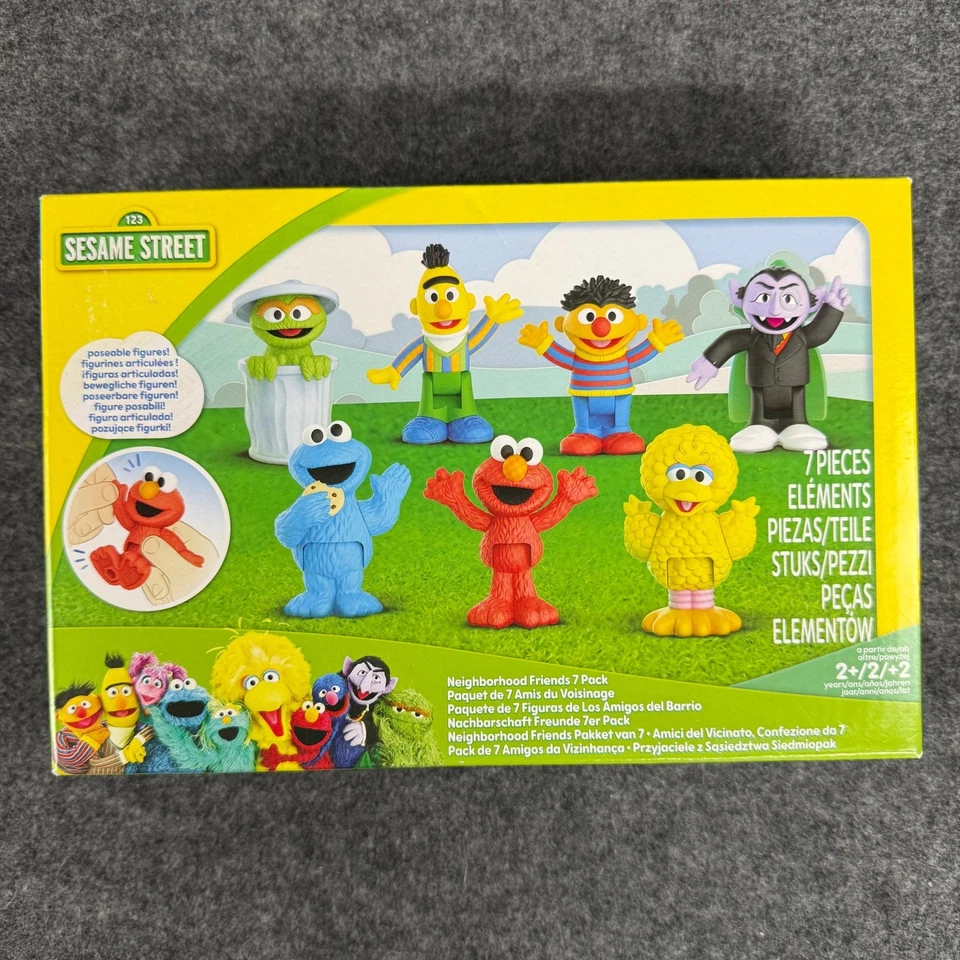 Sesame Street Neighborhood Friends 7 Piece Poseable Figure Pack New - Image 3 of 4