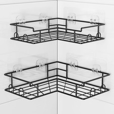 Diboniur Mensola Doccia Angolare Senza Foratura con 8 Ganci 2 Pezzi Organizer