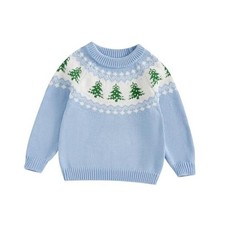 Toddler Baby Boy Girl Christmas Outfit Tree Print Oversized Long 2-3T Sky Blue