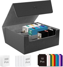 Trading Card Storage Box 1800 Sleeved Cards PU Magnetic With Sleeves Toploaders