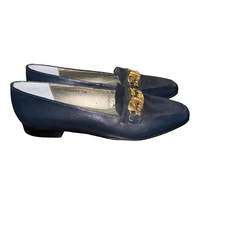 Women’s Vintage Ros Hommerson Leather and Suede Loafer Gold Elephants  Size 7N 