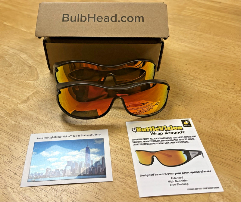 2 Pairs Bulbhead Night Vision Battle Vision Glasses for Driving As Seen On TV