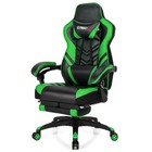 Office Computer Desk Chair Gaming Chair Adjustable Swivel w/Footrest Green