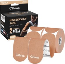 CKeep Kinesiology Tape, 2 Rolls Cotton Latex Free Hypoallergenic Elastic Precut