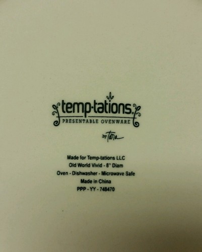 Set 4 Temp-tations Temptations Tara Old World Vivid Blue 8" Salad Dessert Plates - 第 2/2 張圖片