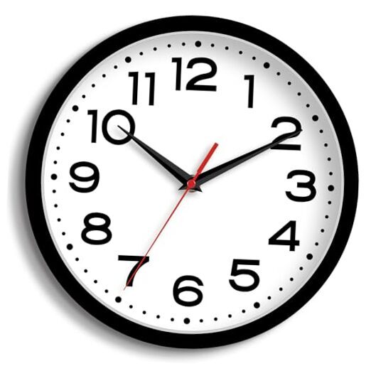 Wall Clock Silent Non-Ticking Modern Clock Battery Operated 8 Inch A_black-image
