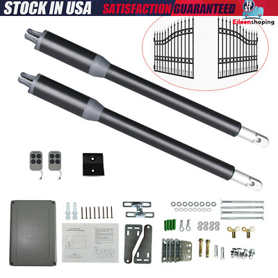 Heavy Duty Automatic Dual/Single Swing Gate Opener Kit + Remote For Fence Gate