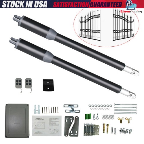 Heavy Duty Automatic Dual/Single Swing Gate Opener Kit + Remote For Fence Gate