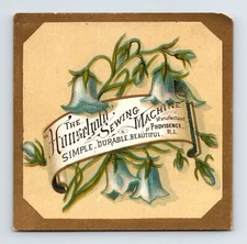 Household Sewing Machine Lily Valley Victorian Trade Card 1890s 3.25" x 3.25"