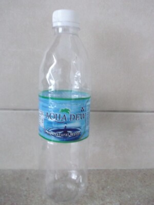 AQUA DEW WATER from TONGA Island empty plastic bottle 600ml with cap