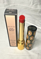 Gucci Rouge De Beauté Brillant Glow & Care Shine Lipstick –Shade 508 Diana Amber