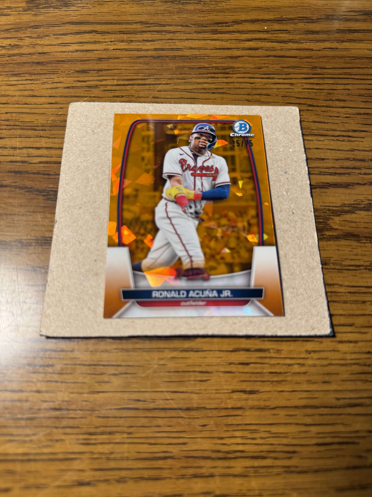 2023 Bowman Chrome Orange Sapphire Ronald Acuna Jr. 25/75 #93 Braves