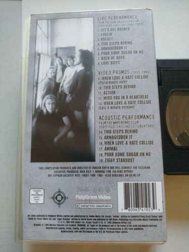 Def Leppard 1993-1995 Video Archive - Polygram - VHS Tape v. O - Picture 3 of 5