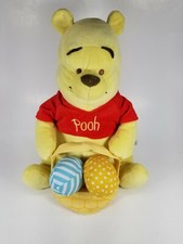 Winnie the Pooh Easter Plush Stuffed Animal Disney Baby Basket of Eggs 12"