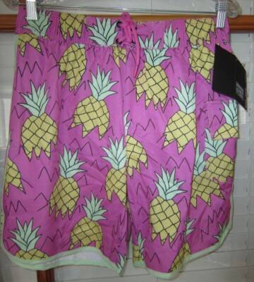 Reverse Threads Pineapple Joyride Swim Board Shorts Men's S M L