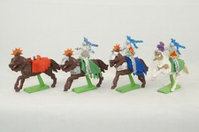 4 Britains Medieval Horses 3 Knights Mounted on Horseback